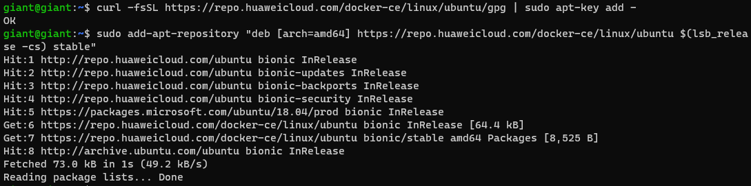 信任Docker的GPG公钥